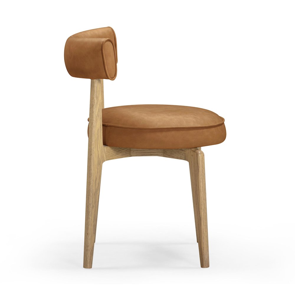 Nikita Saddle Brown Performance Vegan Leather Dining Chair. Picture 4