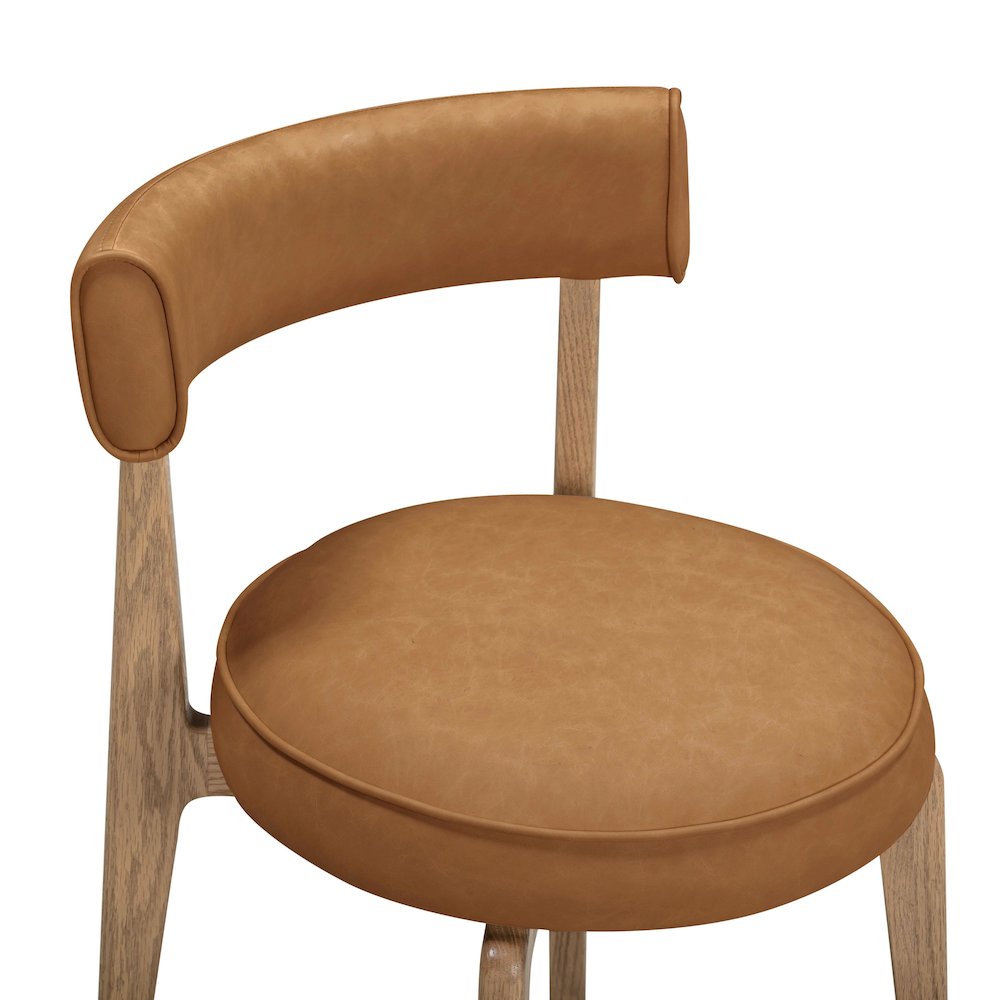 Nikita Saddle Brown Performance Vegan Leather Dining Chair. Picture 6