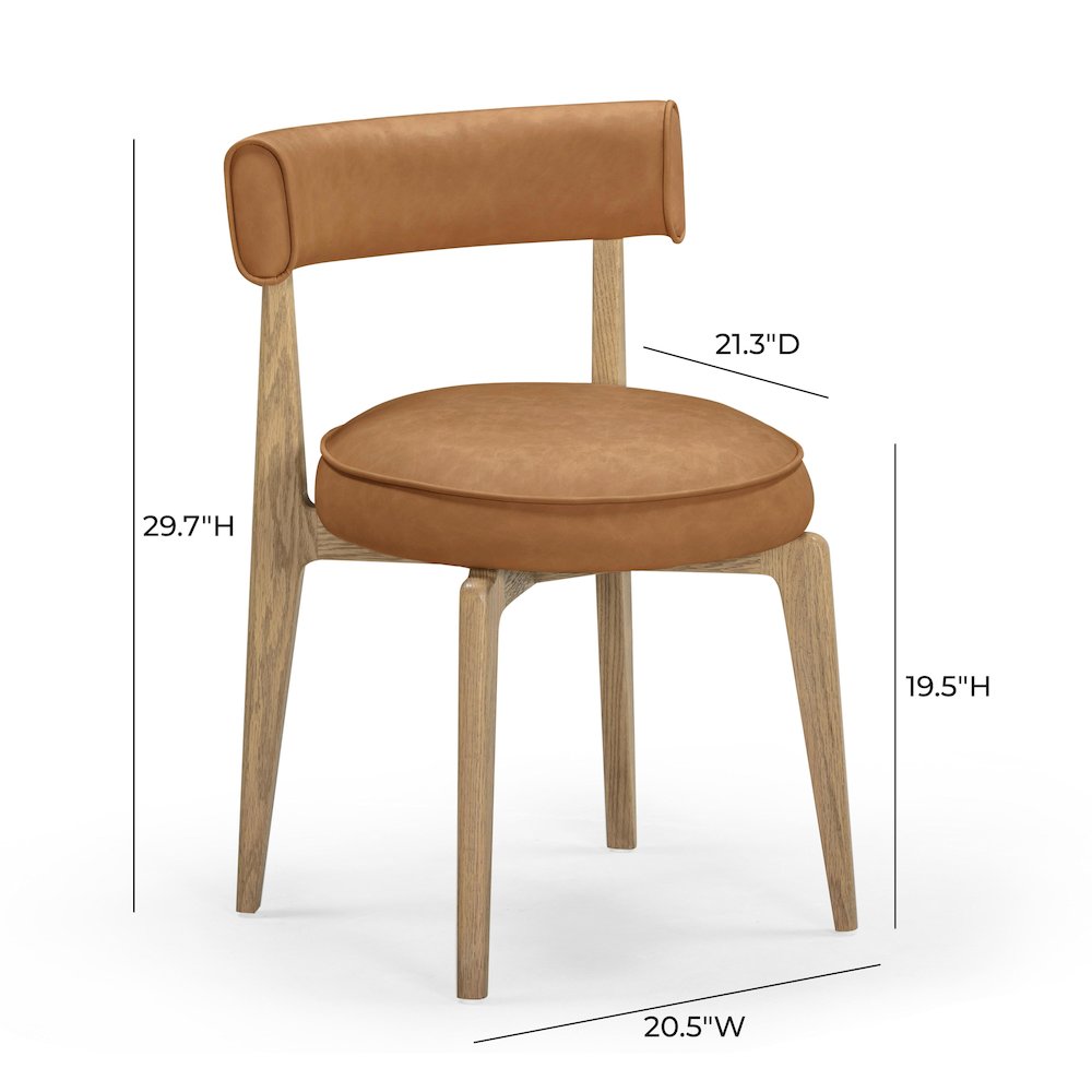 Nikita Saddle Brown Performance Vegan Leather Dining Chair. Picture 7