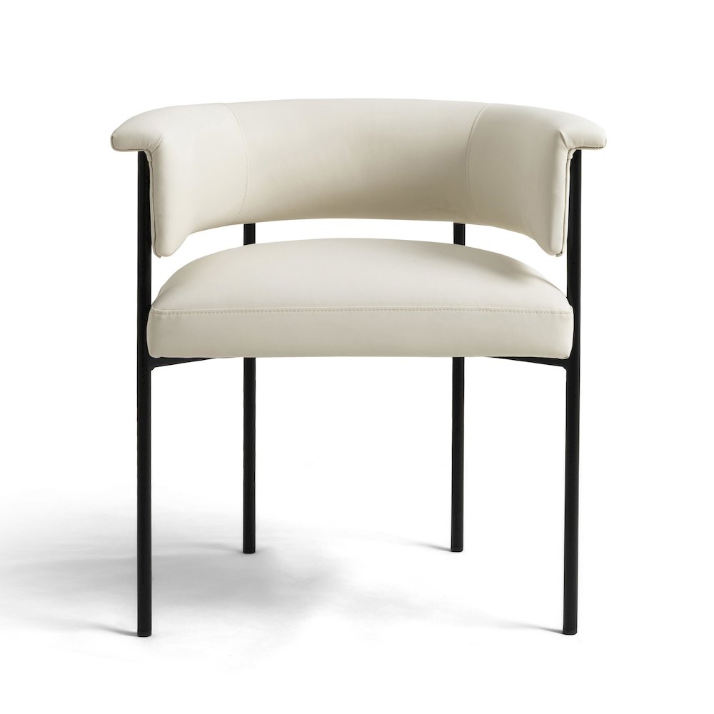 Taylor Cream Vegan Leather Dining Chair. Picture 2