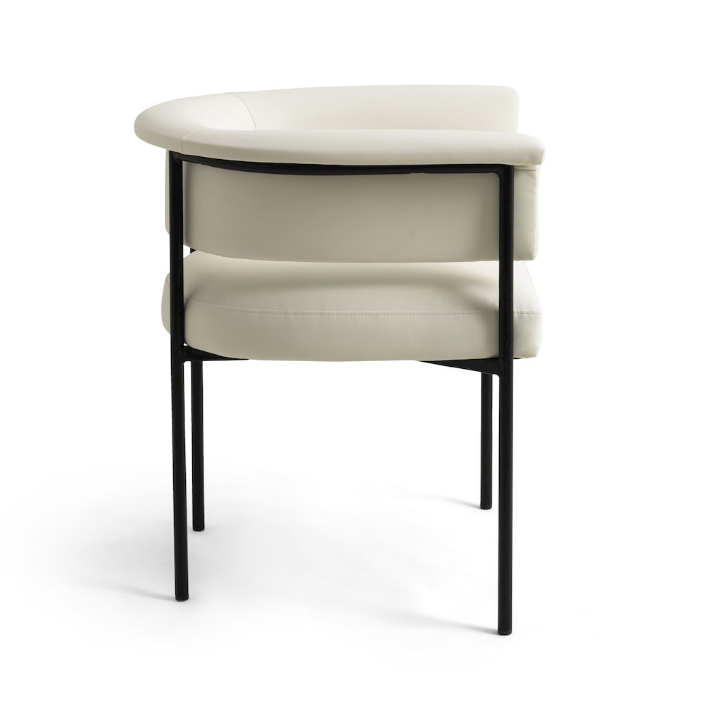 Taylor Cream Vegan Leather Dining Chair. Picture 3