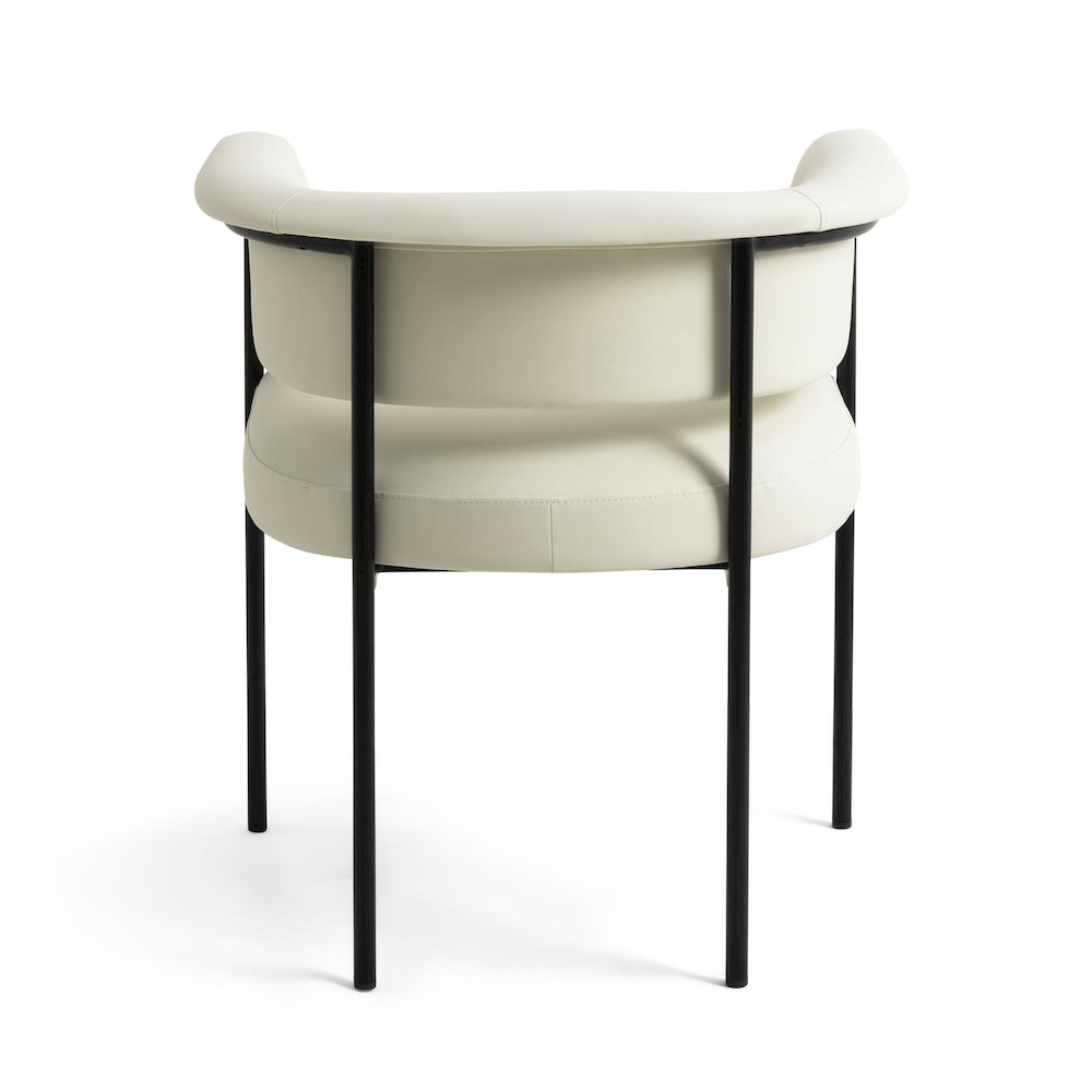 Taylor Cream Vegan Leather Dining Chair. Picture 4