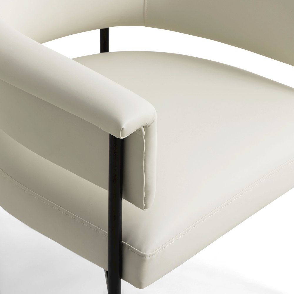 Taylor Cream Vegan Leather Dining Chair. Picture 5
