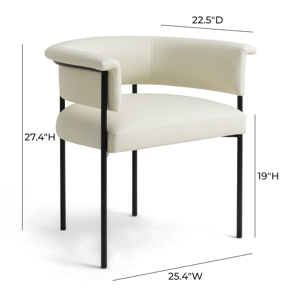 Taylor Cream Vegan Leather Dining Chair. Picture 6