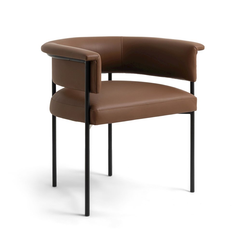 Taylor Saddle Brown Vegan Leather Dining Chair. Picture 1