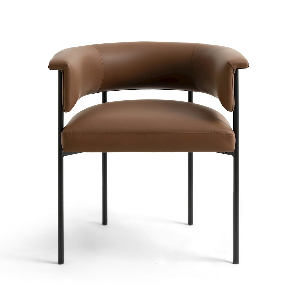 Taylor Saddle Brown Vegan Leather Dining Chair. Picture 2
