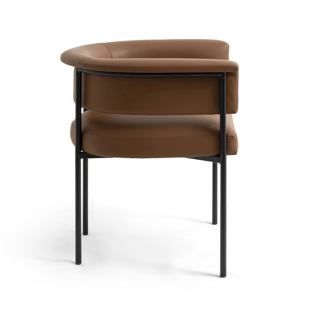 Taylor Saddle Brown Vegan Leather Dining Chair. Picture 3