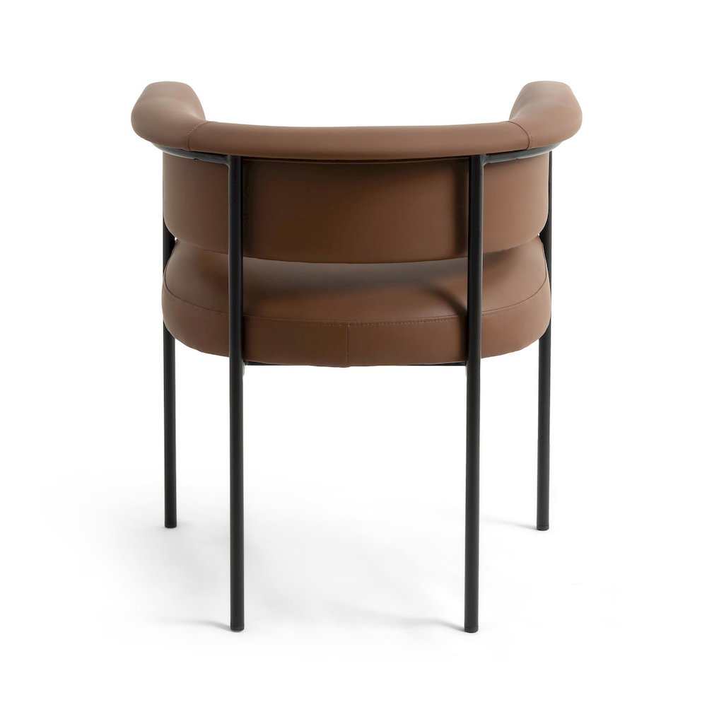 Taylor Saddle Brown Vegan Leather Dining Chair. Picture 4