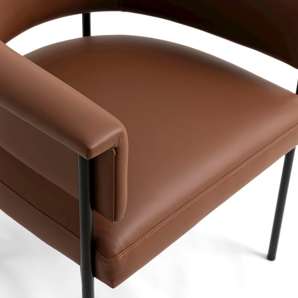 Taylor Saddle Brown Vegan Leather Dining Chair. Picture 5