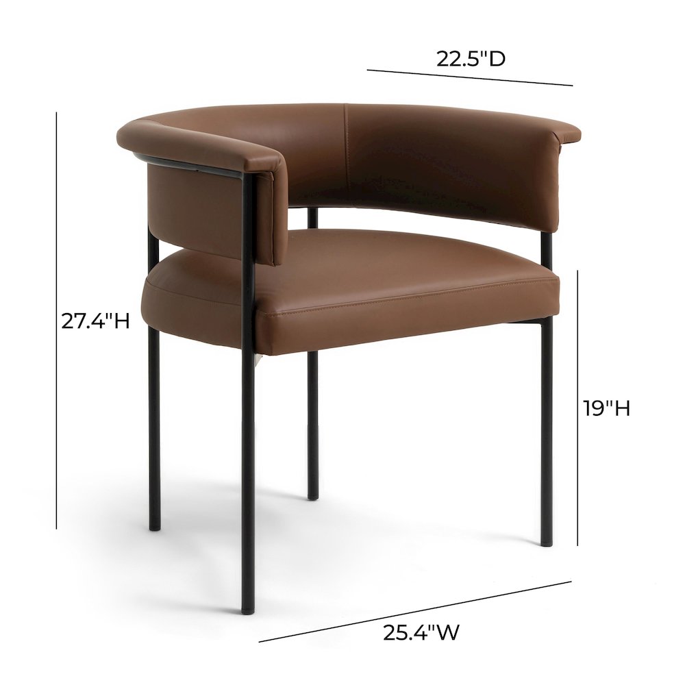 Taylor Saddle Brown Vegan Leather Dining Chair. Picture 6