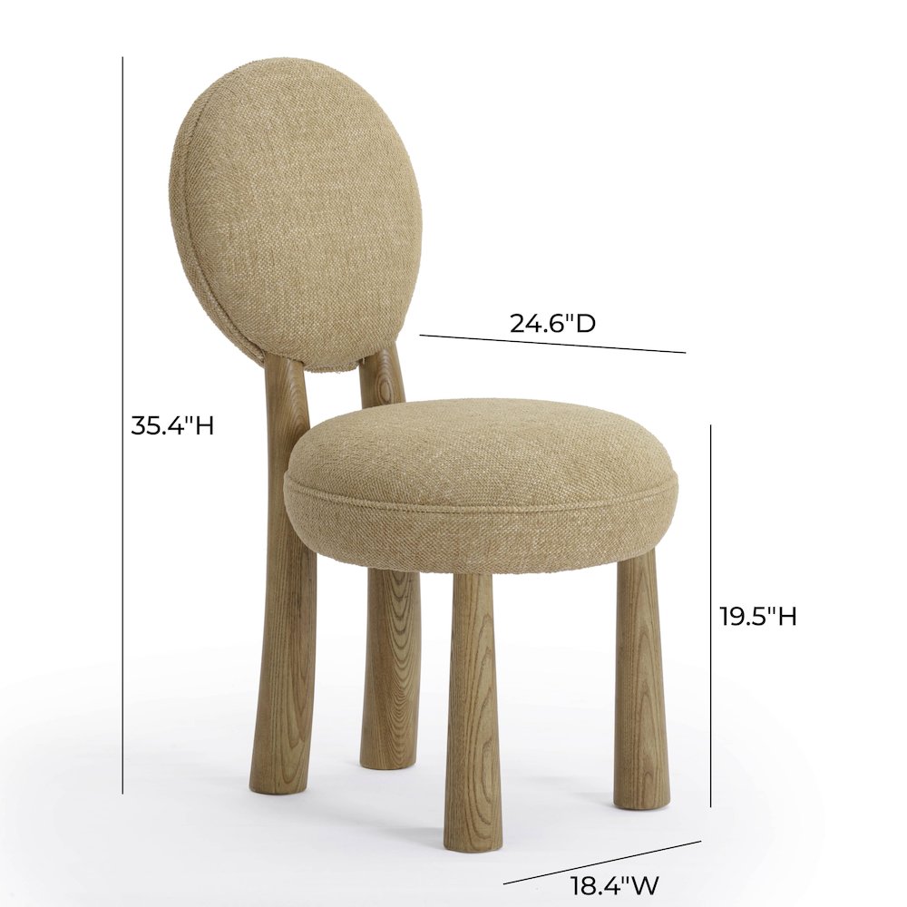 Sulley Honey Tan Perfomance Basketweave Dining Chair. Picture 7