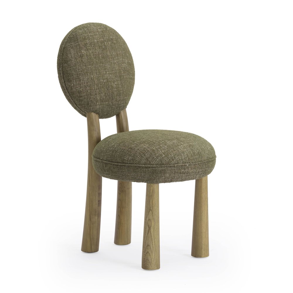 Sulley Olive Green Perfomance Basketweave Dining Chair. Picture 1