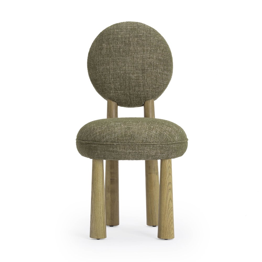 Sulley Olive Green Perfomance Basketweave Dining Chair. Picture 3