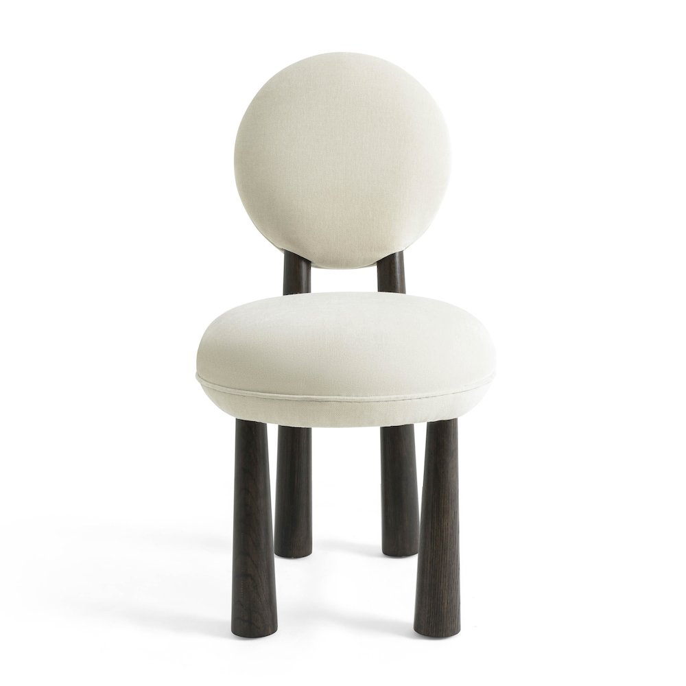 Sulley Cream Perfomance Chenille Dining Chair. Picture 3