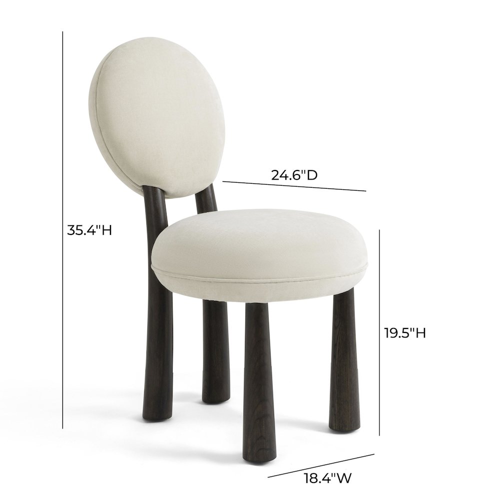 Sulley Cream Perfomance Chenille Dining Chair. Picture 7