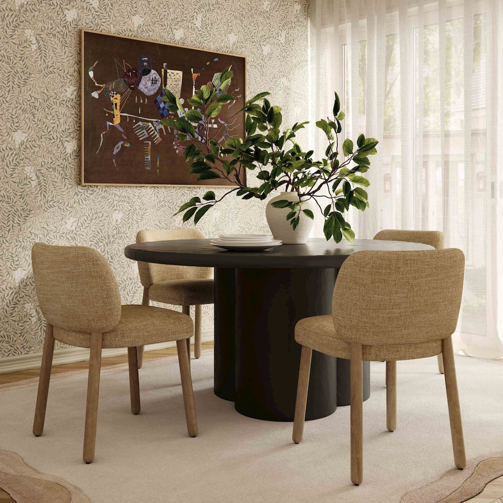 Foxy Honey Textured Performance Fabric Dining Chair. Picture 2
