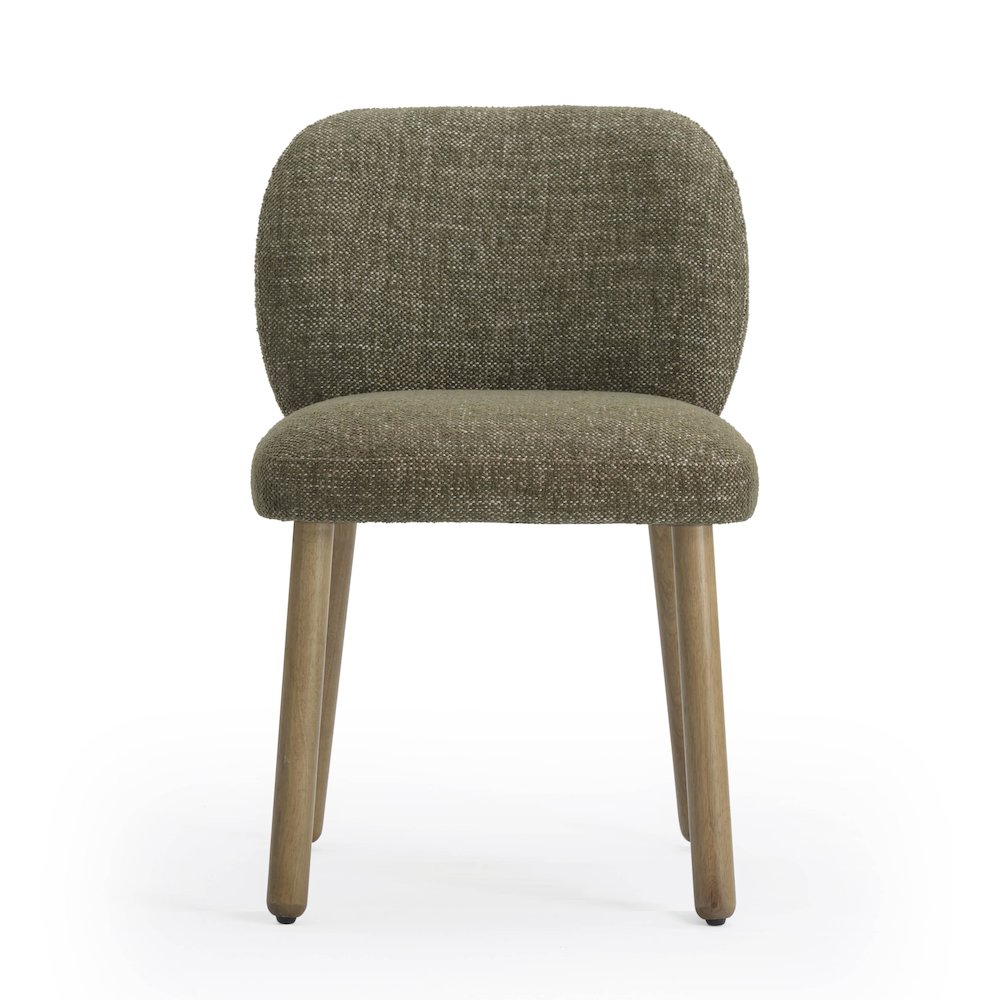 Foxy Olive Green Textured Performance Fabric Dining Chair. Picture 3