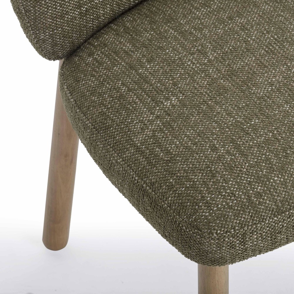 Foxy Olive Green Textured Performance Fabric Dining Chair. Picture 6