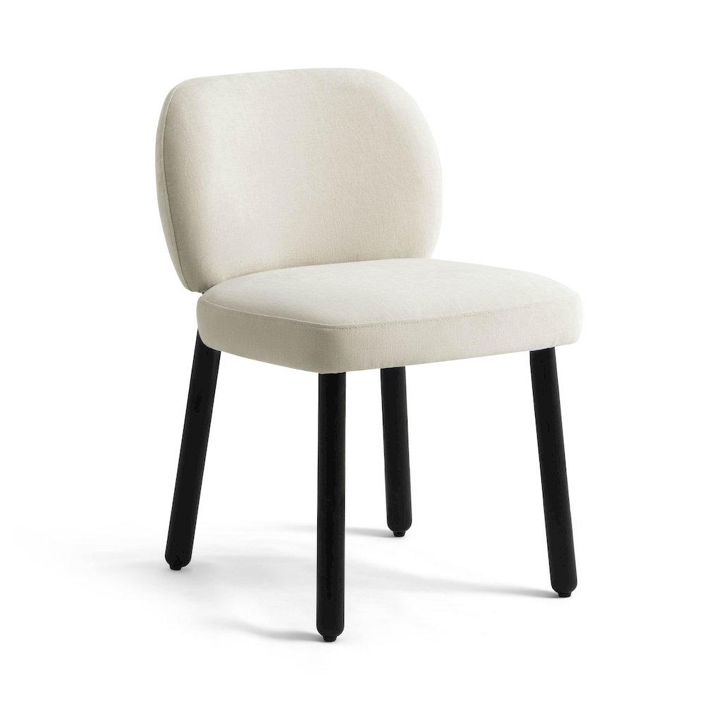 Foxy Cream Performance Basketweave Chenille Dining Chair. Picture 1