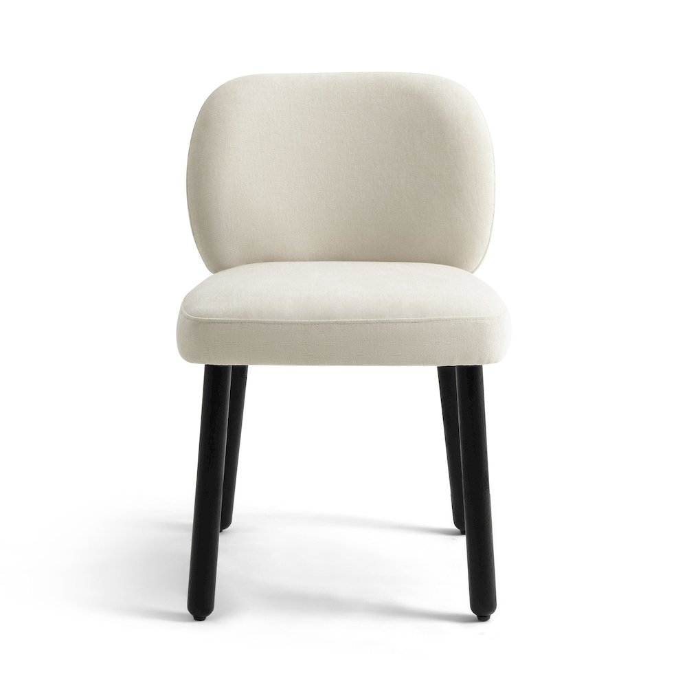 Foxy Cream Performance Basketweave Chenille Dining Chair. Picture 3