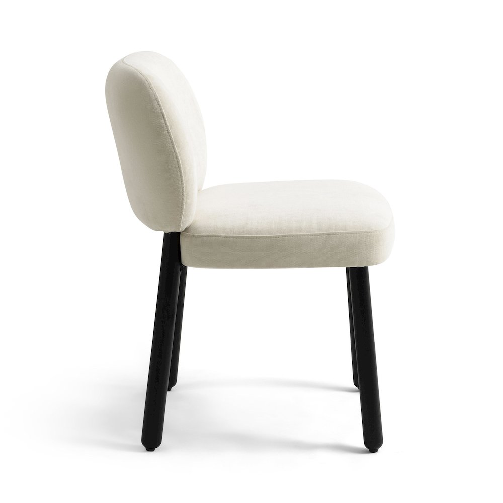 Foxy Cream Performance Basketweave Chenille Dining Chair. Picture 4