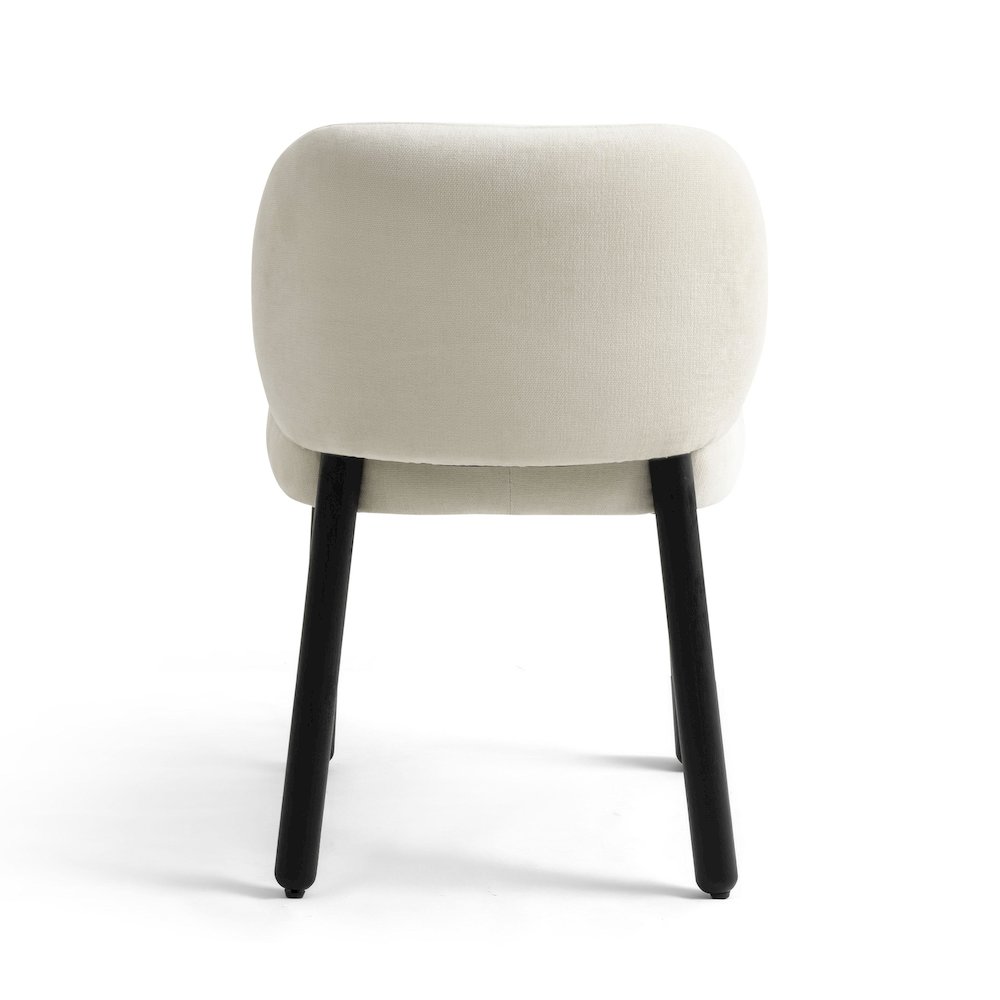 Foxy Cream Performance Basketweave Chenille Dining Chair. Picture 5