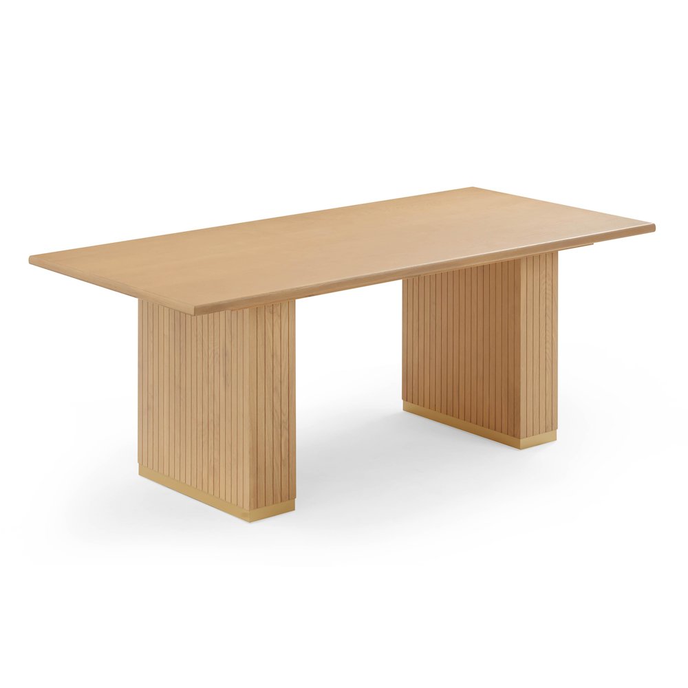 Chelsea Natural Oak Wood 79 inch Rectangular Dining Table. Picture 1