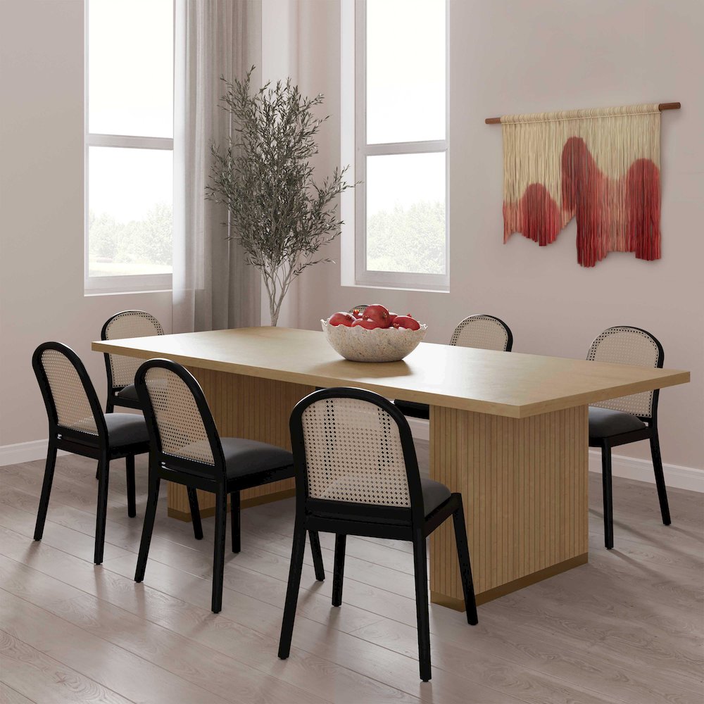 Chelsea Natural Oak Wood 79 inch Rectangular Dining Table. Picture 2