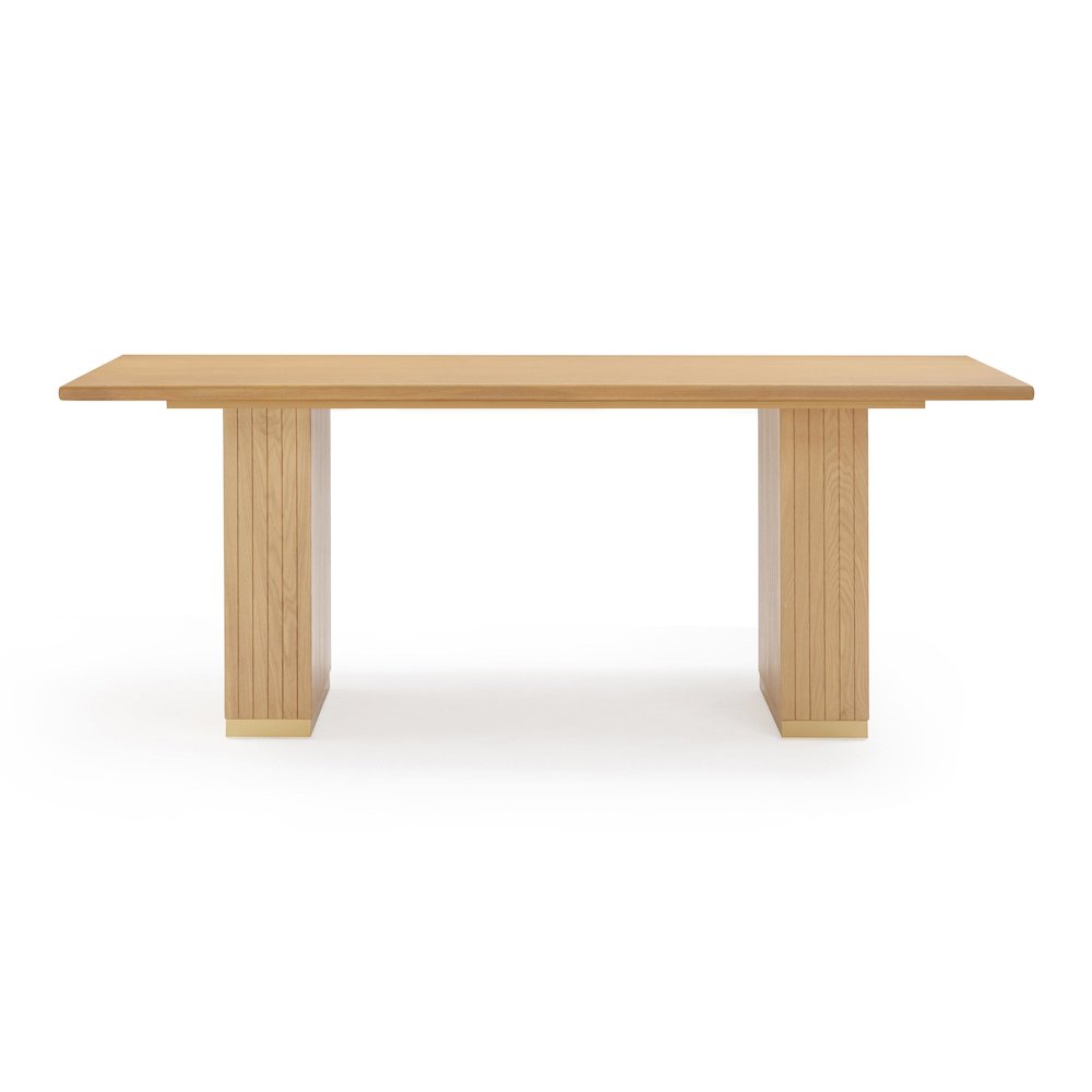 Chelsea Natural Oak Wood 79 inch Rectangular Dining Table. Picture 3