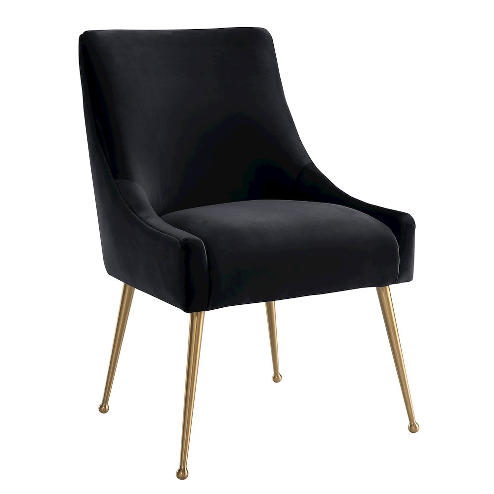 Beatrix Black Velvet Side Chair. Picture 1