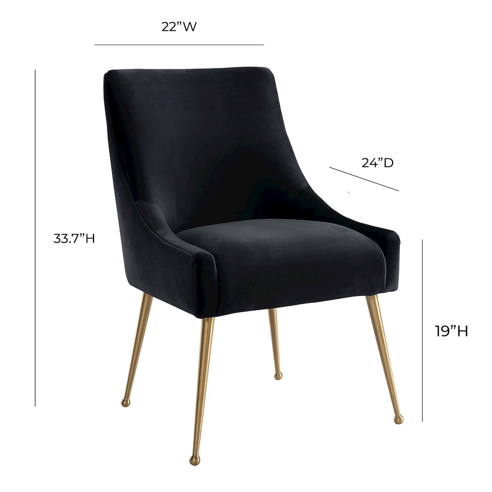 Beatrix Black Velvet Side Chair. Picture 6