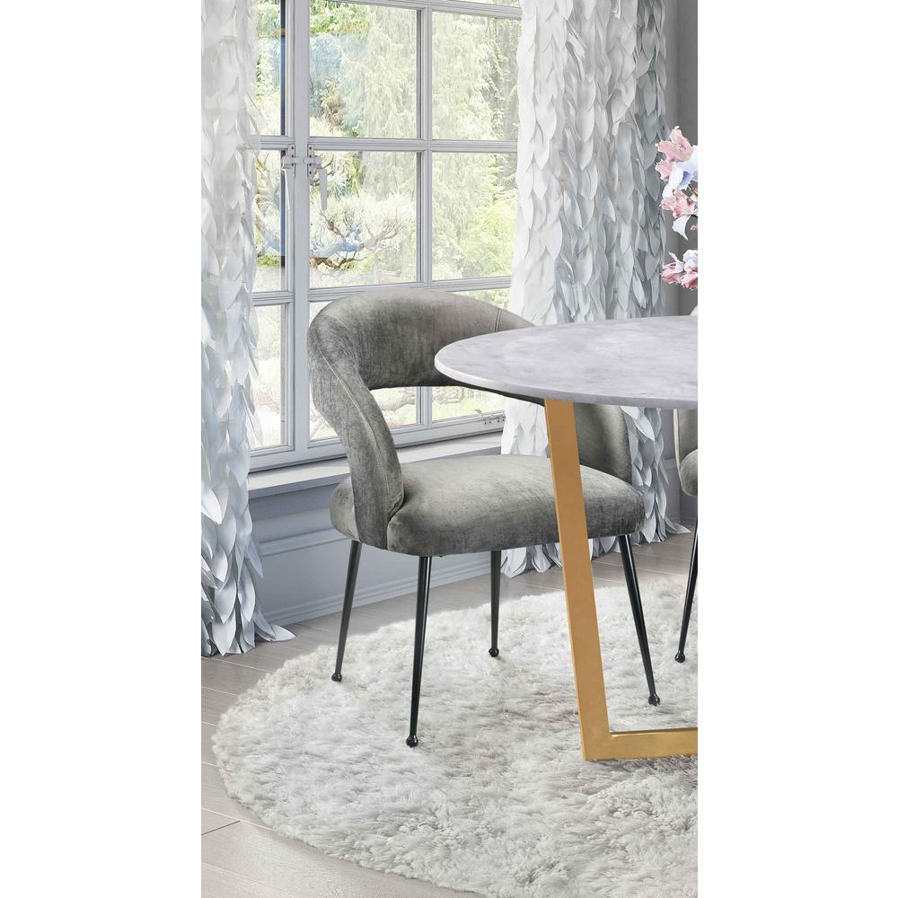 Rocco Slub Grey Dining Chair. Picture 10