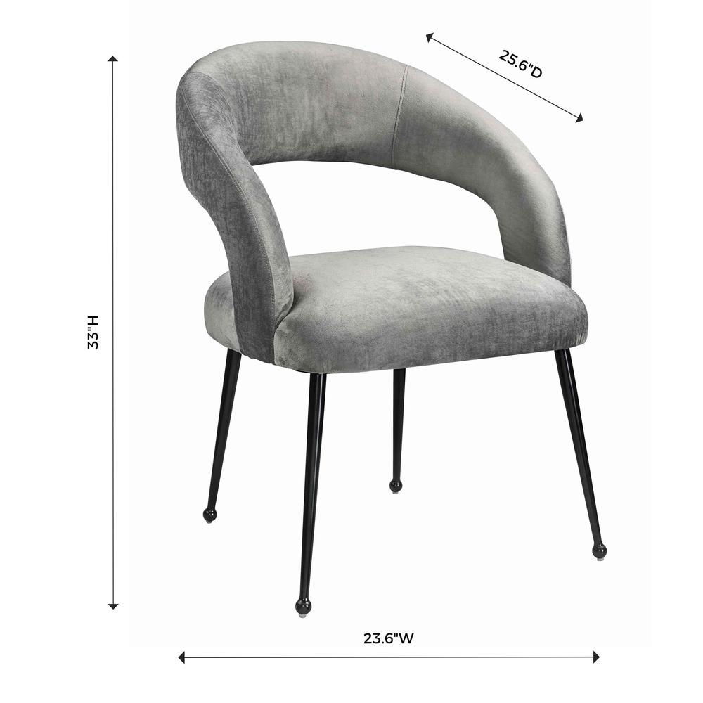 Rocco Slub Grey Dining Chair. Picture 3