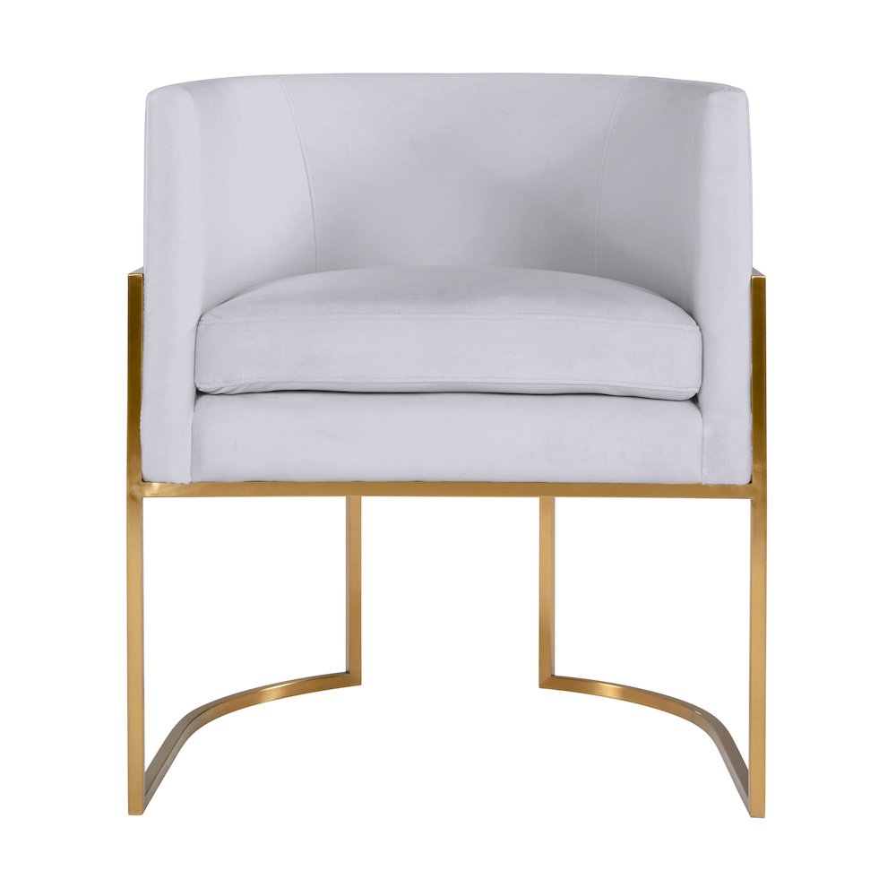 Giselle Grey Velvet Dining Chair with Gold Leg. Picture 3