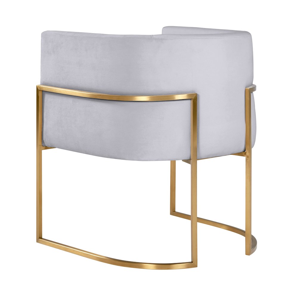 Giselle Grey Velvet Dining Chair with Gold Leg. Picture 4