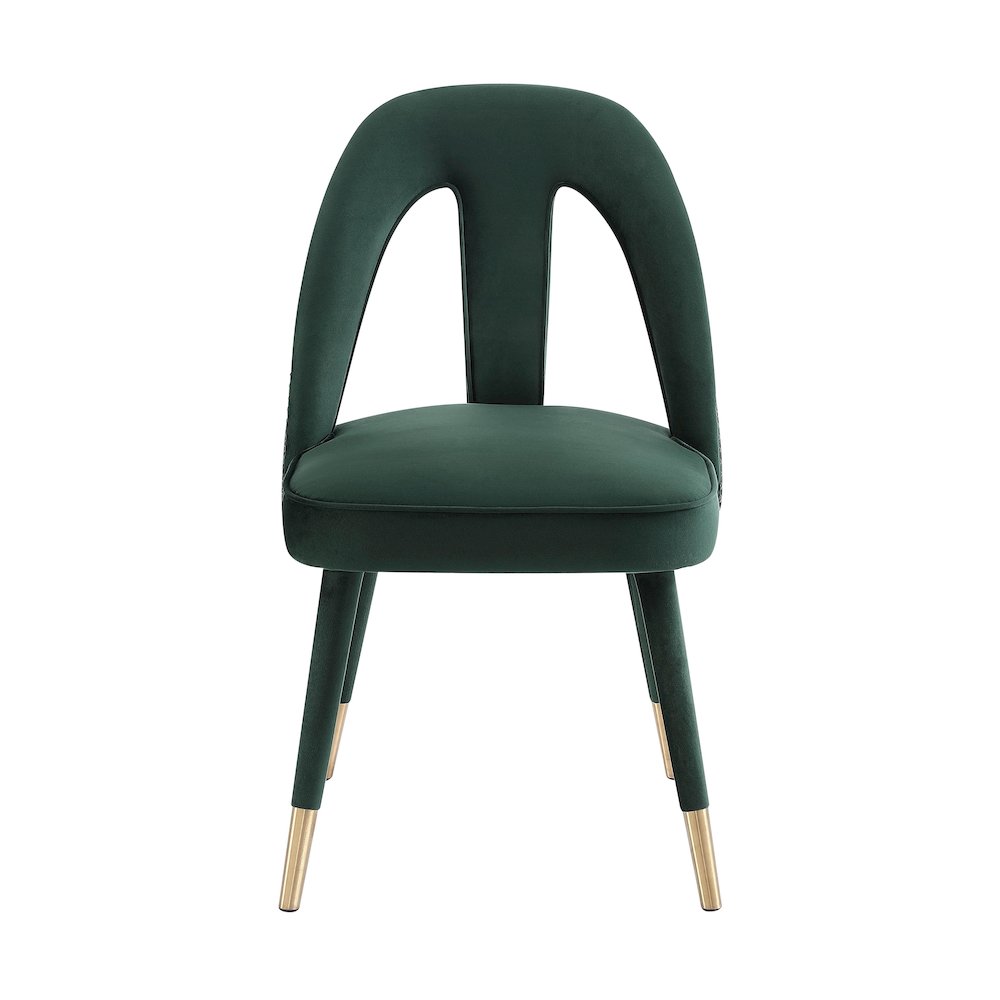 Petra Forest Green Velvet Side Chair. Picture 3