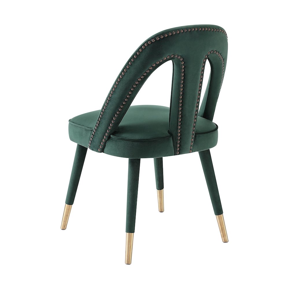 Petra Forest Green Velvet Side Chair. Picture 4