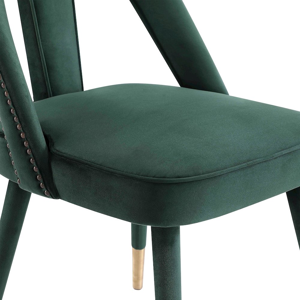 Petra Forest Green Velvet Side Chair. Picture 5