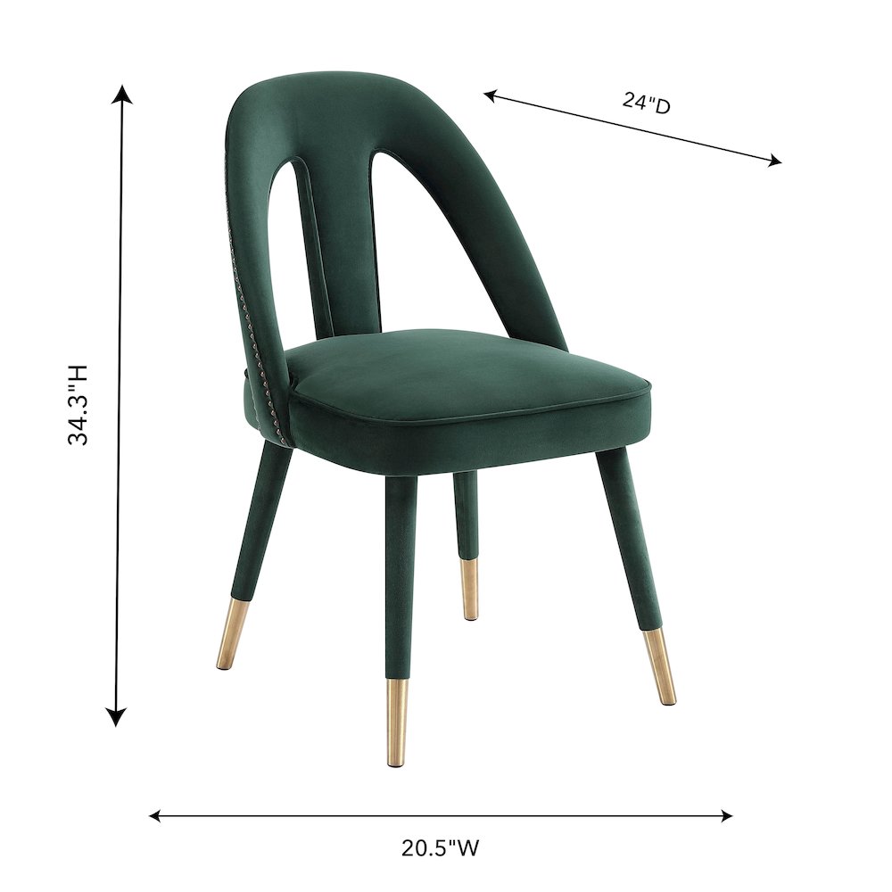 Petra Forest Green Velvet Side Chair. Picture 6