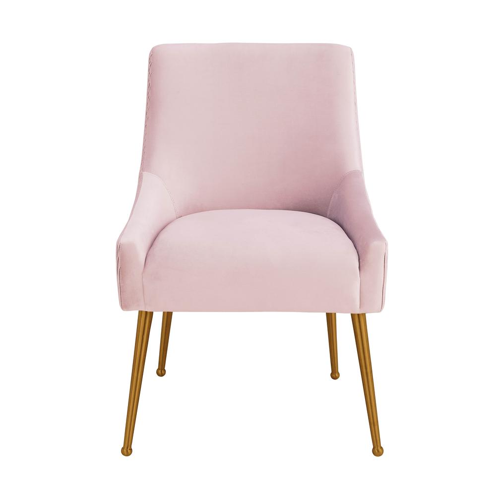 Beatrix Pleated Blush Velvet Side Chair. Picture 3