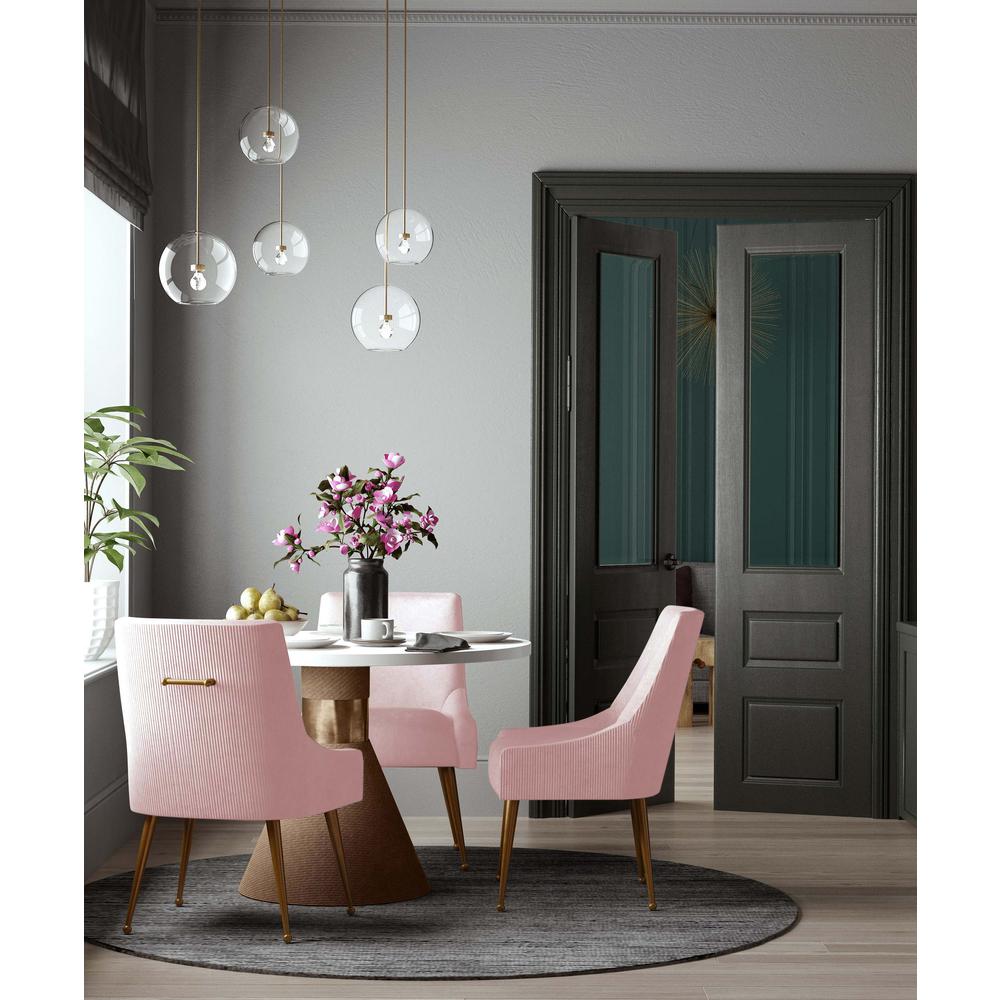 Beatrix Pleated Blush Velvet Side Chair. Picture 10
