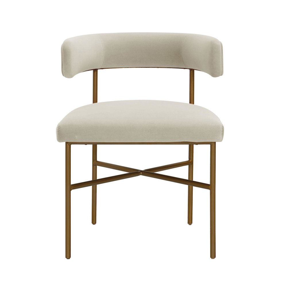 Kim Velvet Chair in Cream. Picture 3