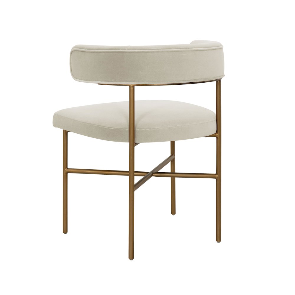 Kim Velvet Chair in Cream. Picture 4