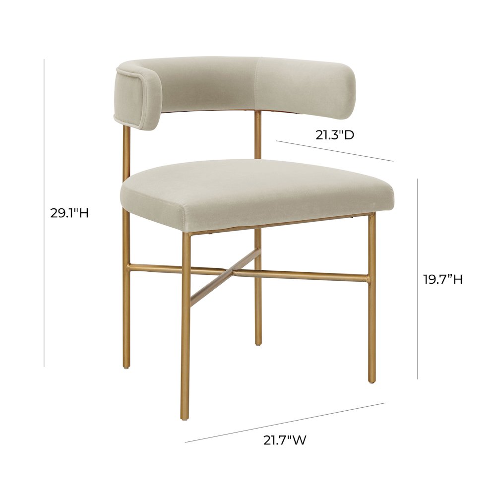 Kim Velvet Chair in Cream. Picture 7
