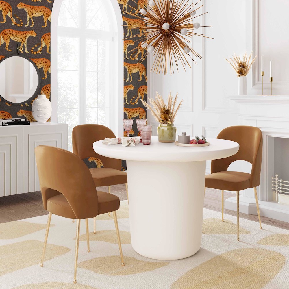 Swell Cognac Velvet Chair. Picture 2