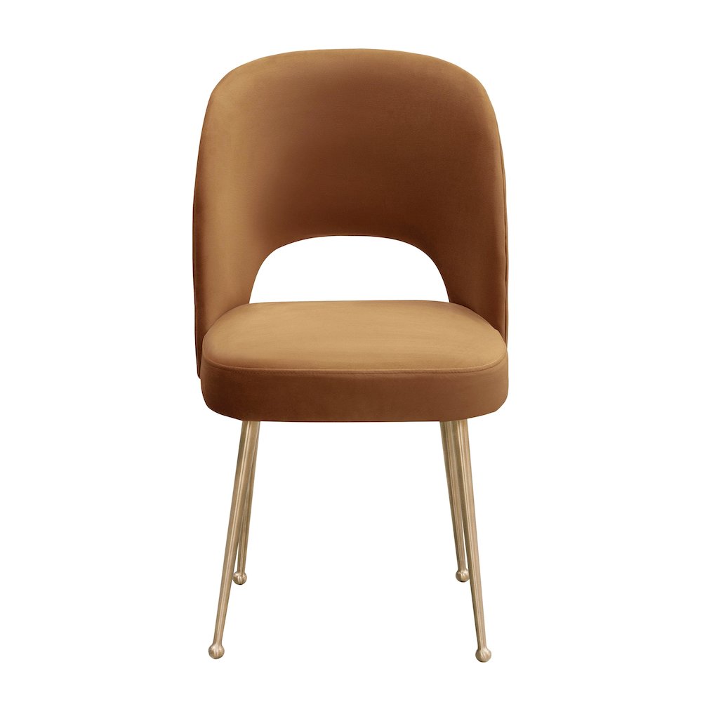 Swell Cognac Velvet Chair. Picture 3