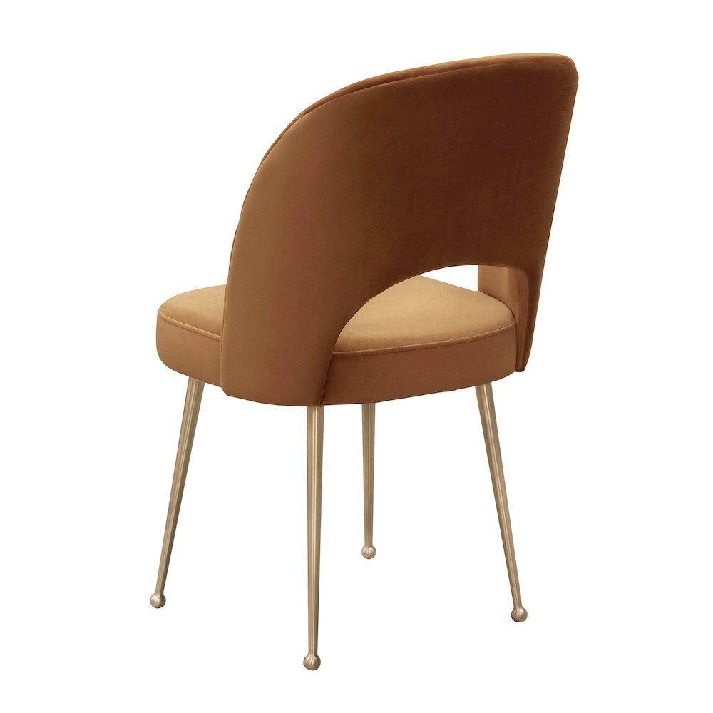 Swell Cognac Velvet Chair. Picture 4