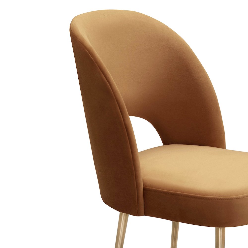 Swell Cognac Velvet Chair. Picture 5