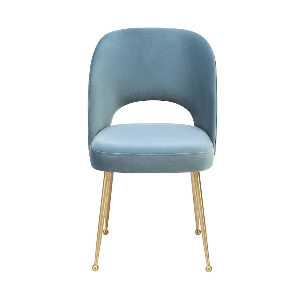 Swell Sea Blue Velvet Chair. Picture 3
