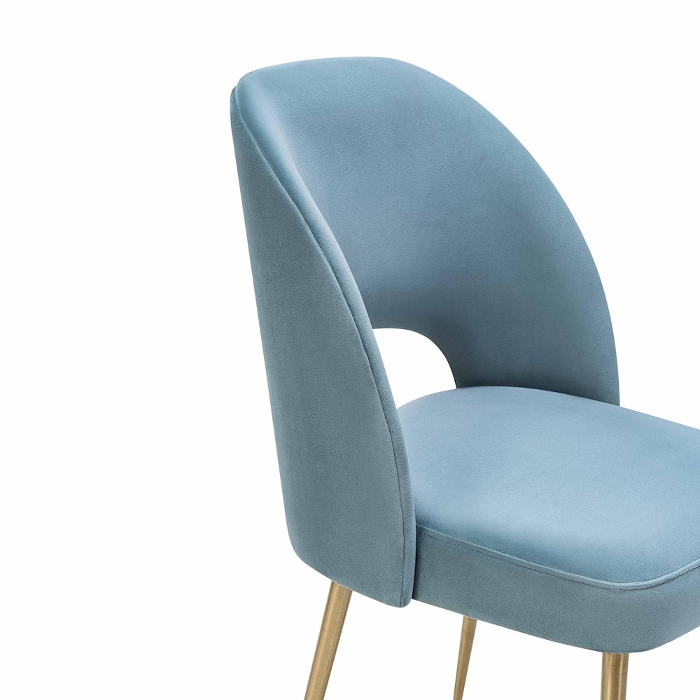 Swell Sea Blue Velvet Chair. Picture 5